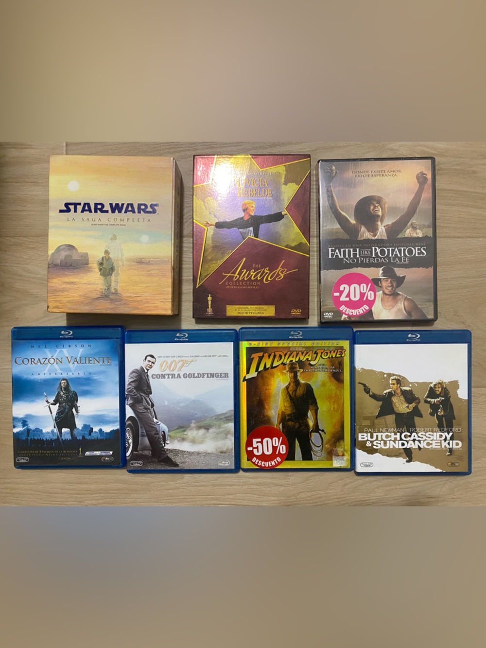 Assorted Movie DVD/Blu-ray: Sound of Music, Star Wars, Indiana Jones, 007...